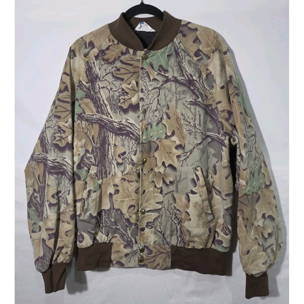 Vintage Westark Mens Large Camo Advantage Button-Up Bomber Jacket‎ Hunting